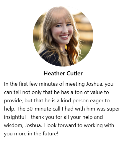 Testimonial from Heather Cutler