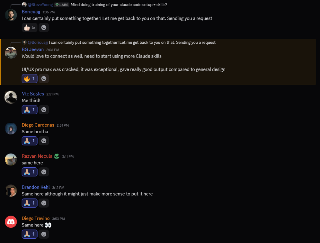 Discord community testimonials